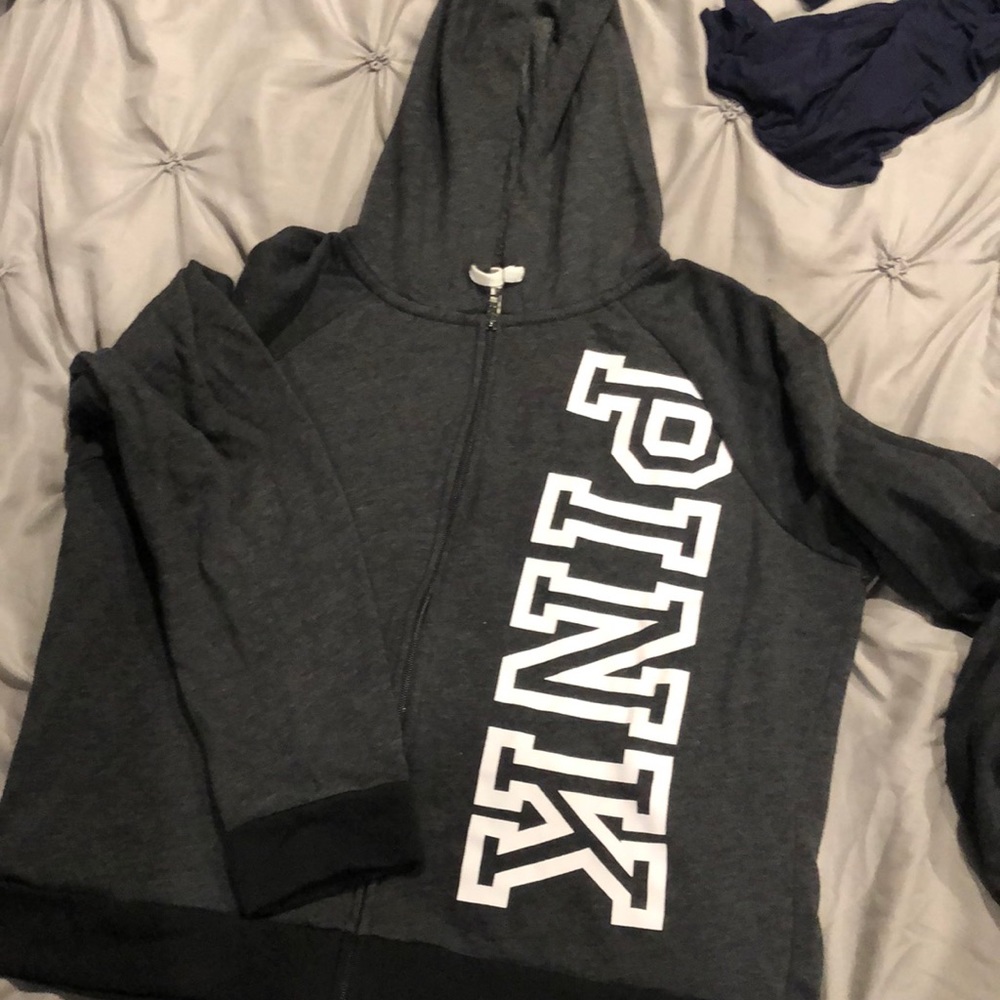 Charcoal grey zip up hoodie